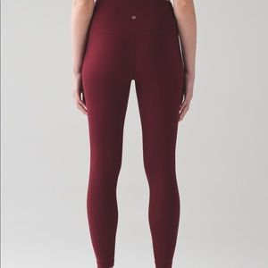 LULULEMON BURGUNDY/ DEEP ROUGE LEGGINGS